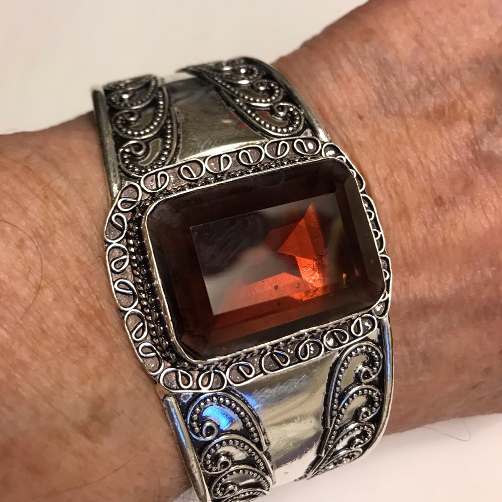 Honey Topaz 925 Sterling Silver Cuff Bracelet